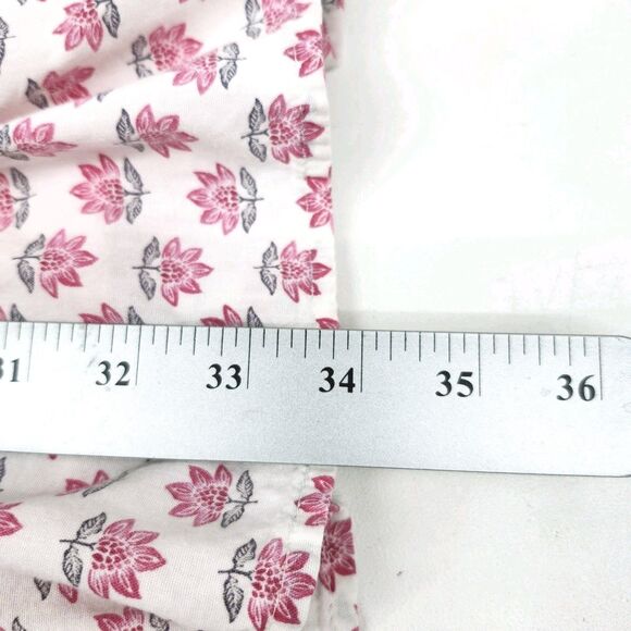 Old Navy Peasant Tunic Dress Womens Large Pink Floral Tassels Cottagecore Boho - Picture 11 of 11